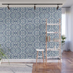 Boho Indigo Damask B Wall Mural Gallery Image 1