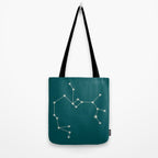 Sagittarius Zodiac Star Constellation Line Art Deep Teal Tote Bag Gallery Image 2