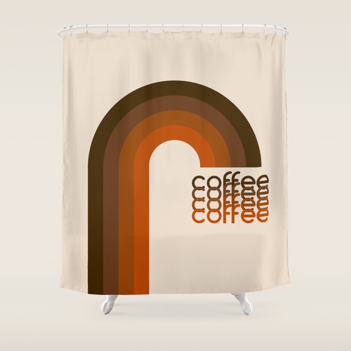 Cocoa Coffee Rainbow Shower Curtain Gallery Image 1