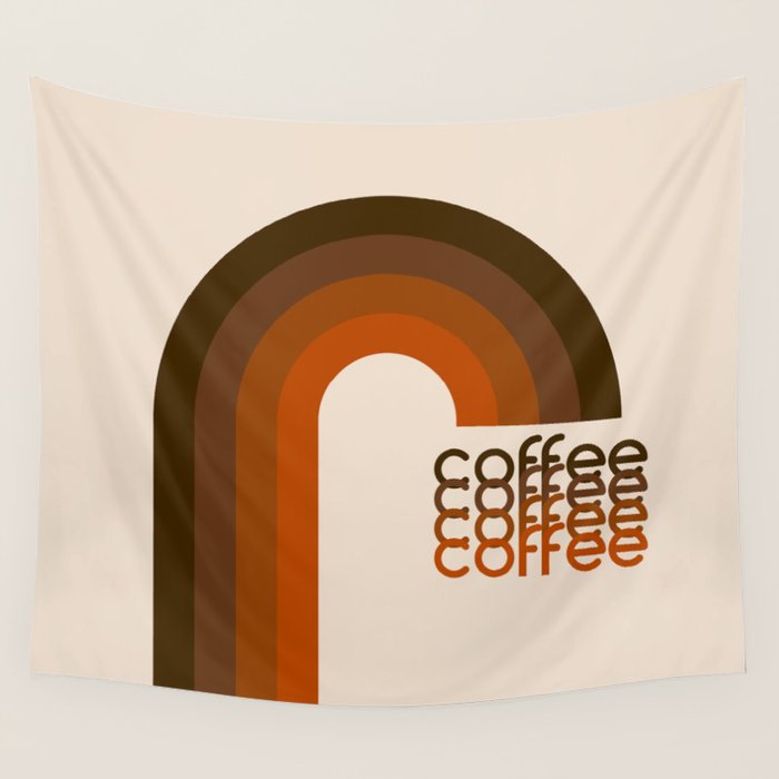 Cocoa Coffee Rainbow Wall Tapestry Gallery Image 1