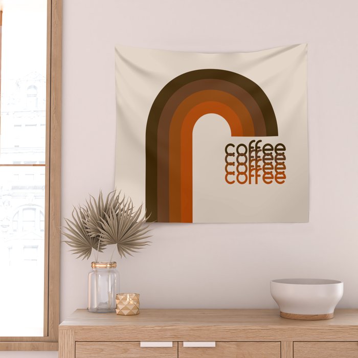 Cocoa Coffee Rainbow Wall Tapestry Gallery Image 2