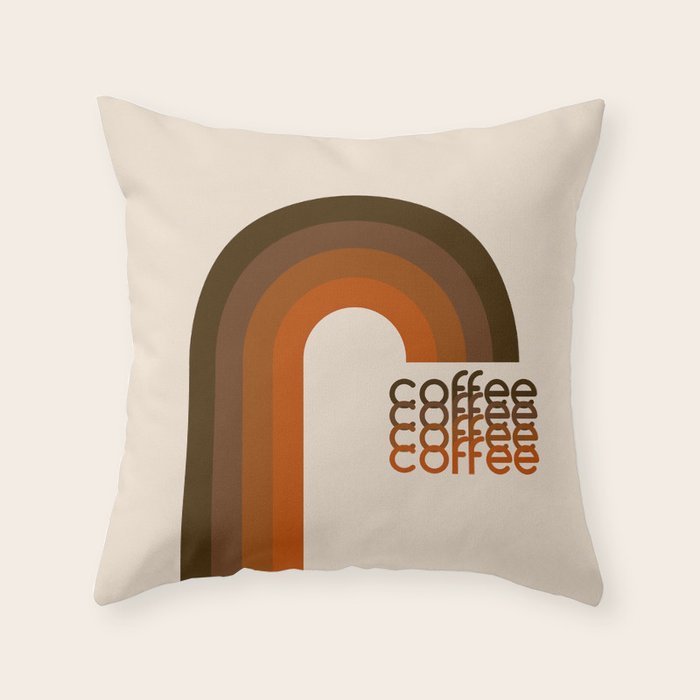Cocoa Coffee Rainbow Throw Pillow Gallery Image 6