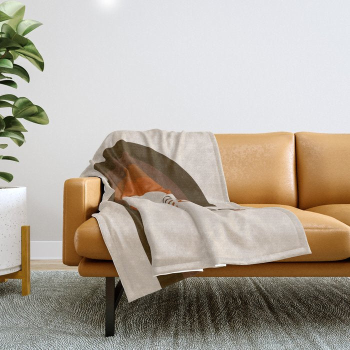 Cocoa Coffee Rainbow Throw Blanket Gallery Image 1