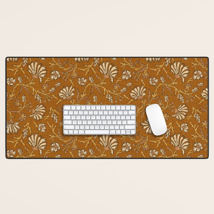 KALAMI FLORAL MUSTARD Desk Mat Gallery Image 1
