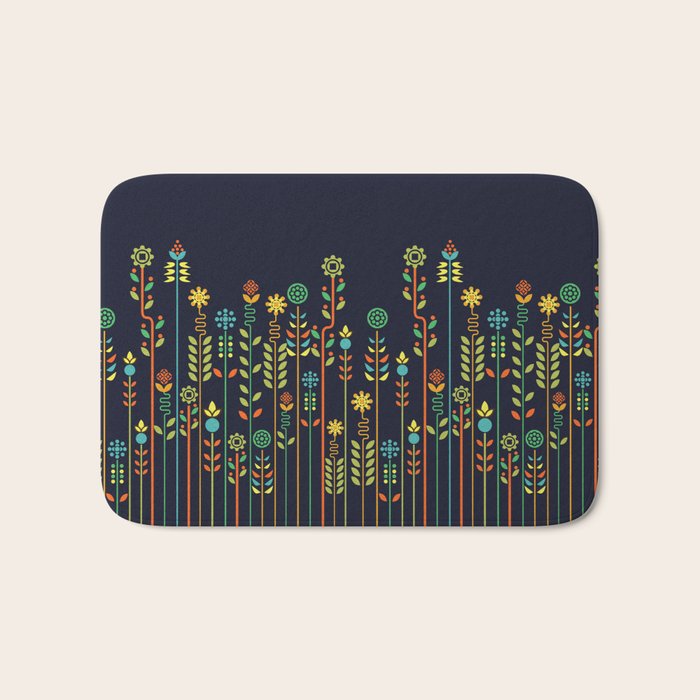 Overgrown flowers Bath Mat Gallery Image 1