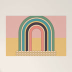 Geometric Abstraction Rainbow Welcome Mat Gallery Image 1