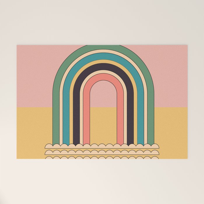 Geometric Abstraction Rainbow Welcome Mat Gallery Image 1