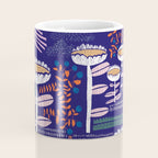 Block print bold flower blue Coffee Mug Gallery Image 4