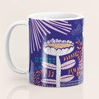 Block print bold flower blue Coffee Mug Gallery Image 3