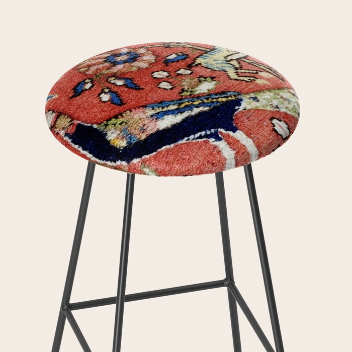 Antique Persian Rug Print with Peacock & Deer Stool Gallery Image 2