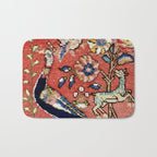 Antique Persian Rug Print with Peacock & Deer Bath Mat Gallery Image 1