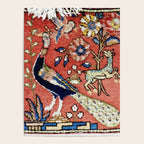 Antique Persian Rug Print with Peacock & Deer Poster Gallery Image 4