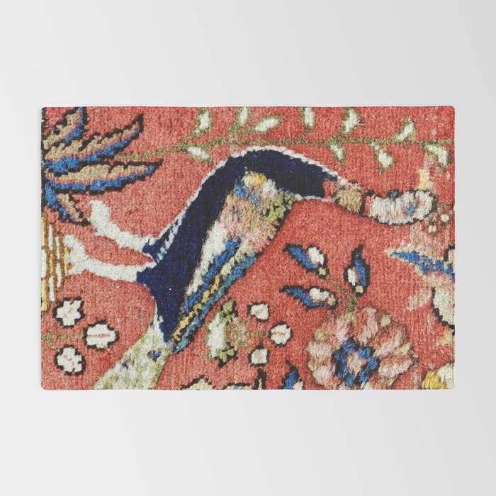 Antique Persian Rug Print with Peacock & Deer Rug Gallery Image 2