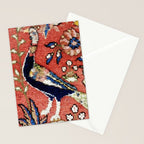 Antique Persian Rug Print with Peacock & Deer Stationery Card Gallery Image 2