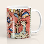 Antique Persian Rug Print with Peacock & Deer Coffee Mug Gallery Image 1