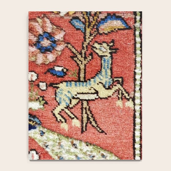 Antique Persian Rug Print with Peacock & Deer Notebook Gallery Image 4