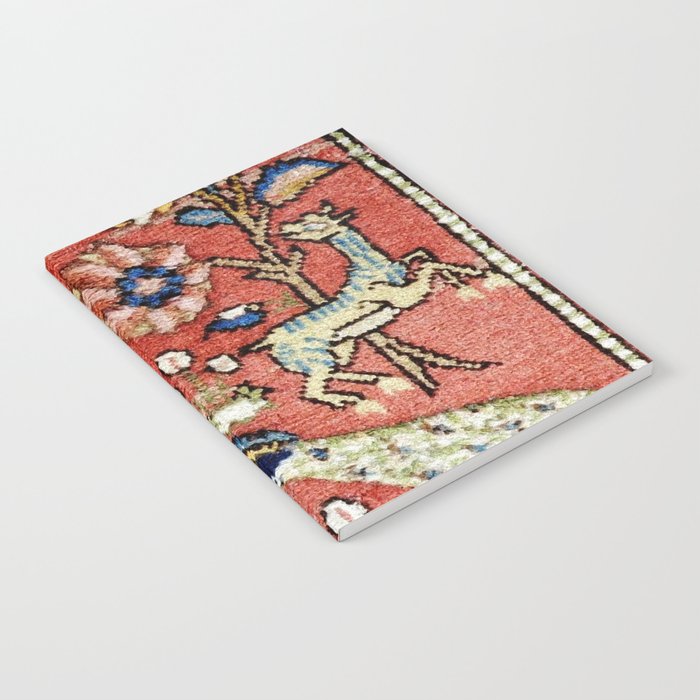 Antique Persian Rug Print with Peacock & Deer Notebook Gallery Image 2