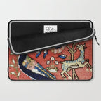Antique Persian Rug Print with Peacock & Deer Laptop Sleeve Gallery Image 2