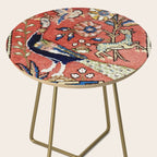 Antique Persian Rug Print with Peacock & Deer Side Table Gallery Image 2