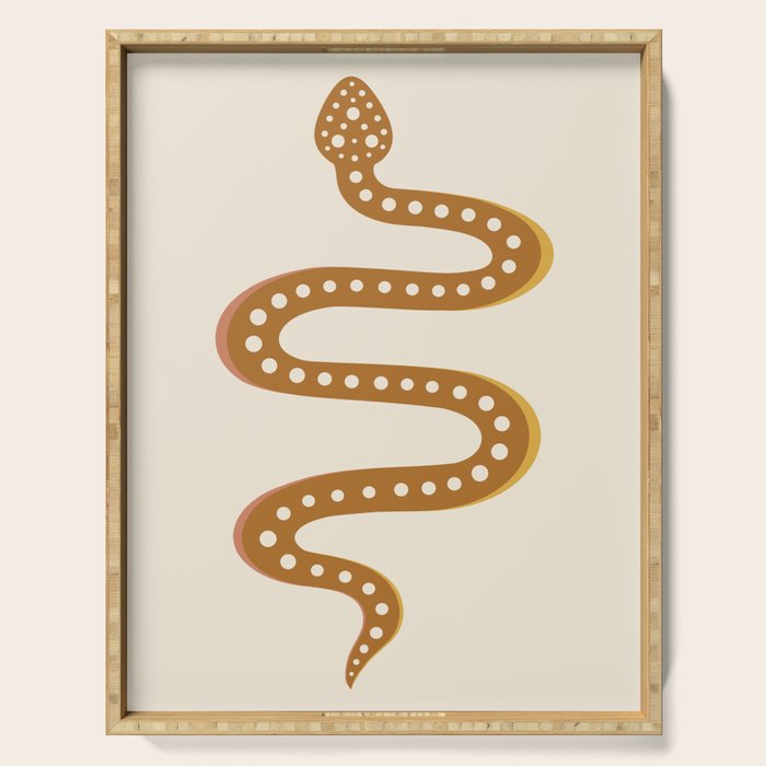 Minimal Snake - Desert Orange II Serving Tray Gallery Image 1