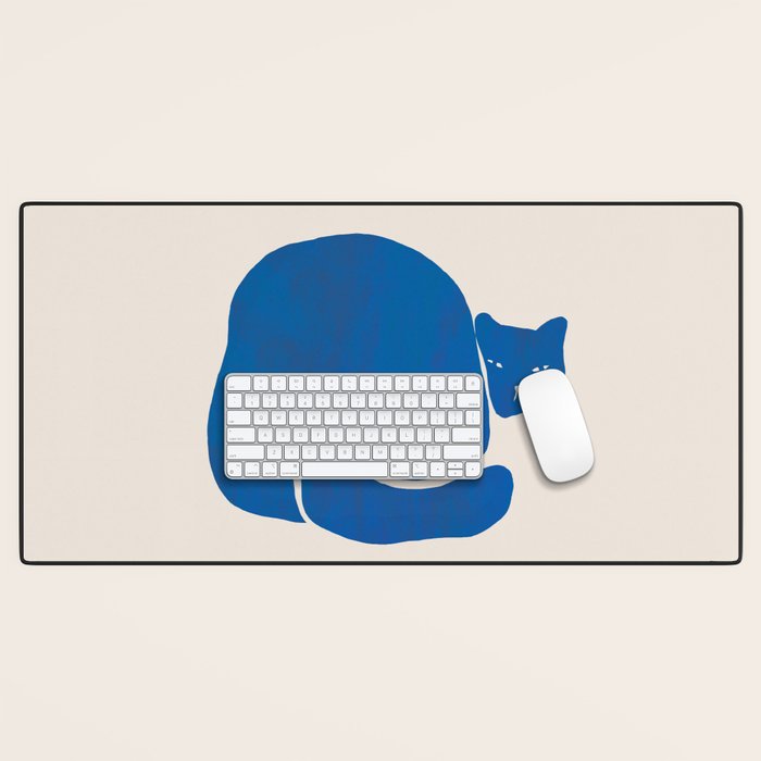 Blue cat Desk Mat Gallery Image 1