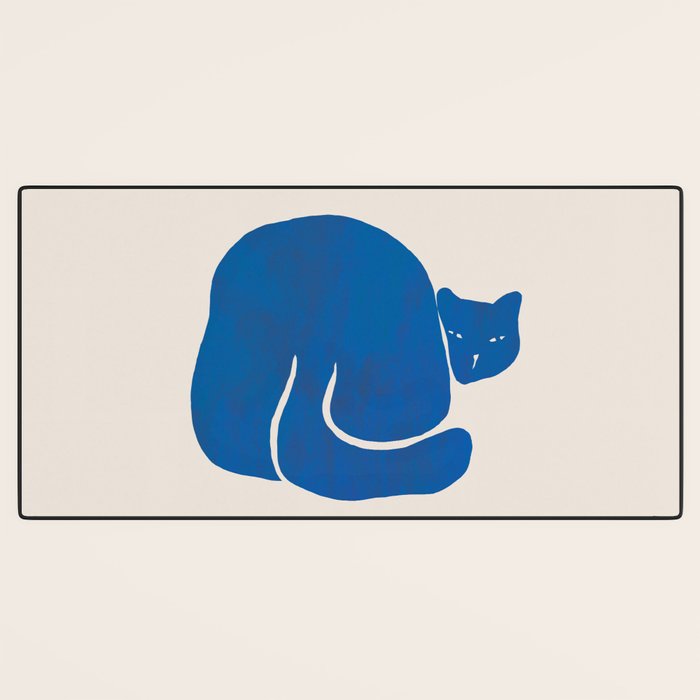 Blue cat Desk Mat Gallery Image 3