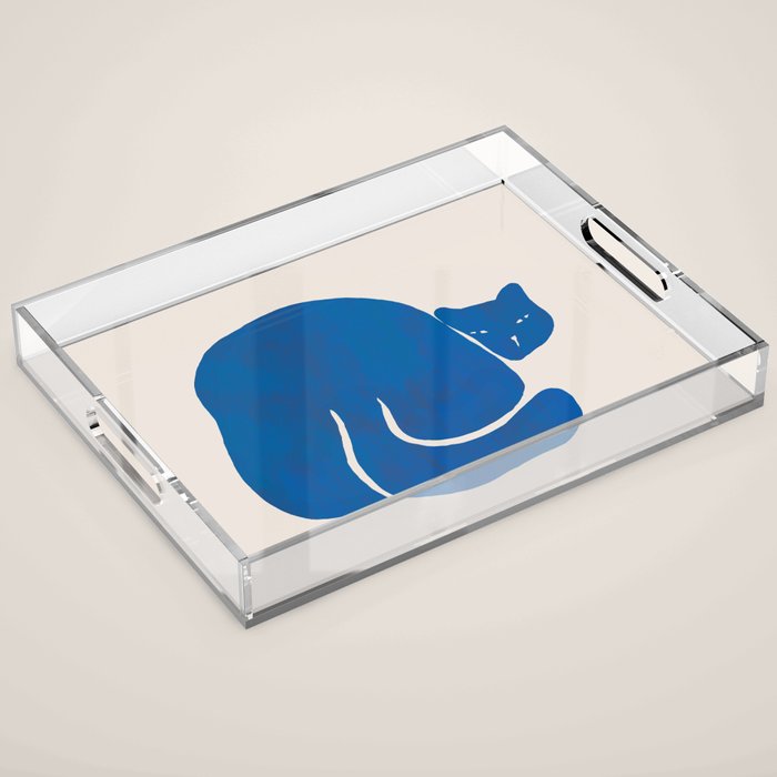 Blue cat Acrylic Tray Gallery Image 1