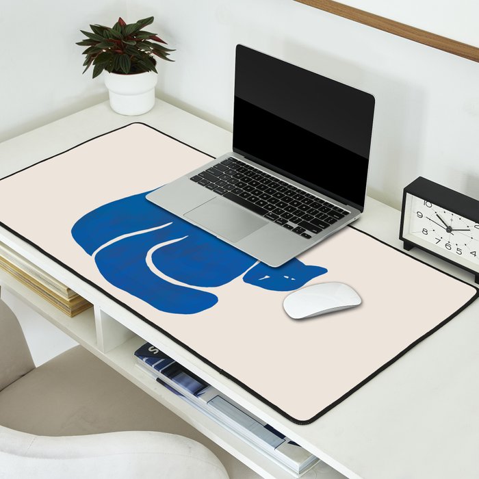 Blue cat Desk Mat Gallery Image 2