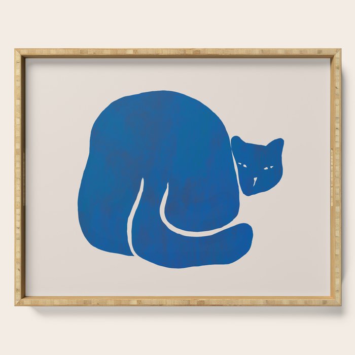 Blue cat Serving Tray Gallery Image 1