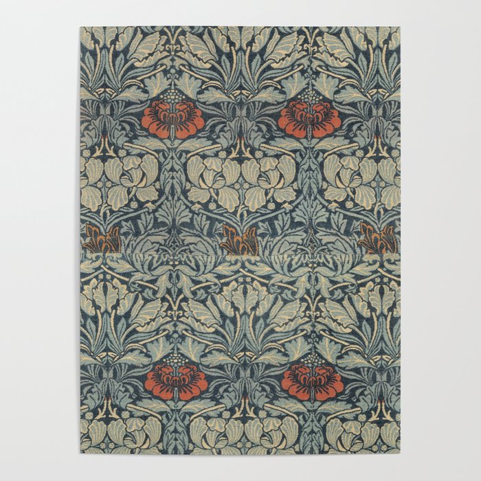Vintage William Morris Tulip and Rose Poster Gallery Image 1
