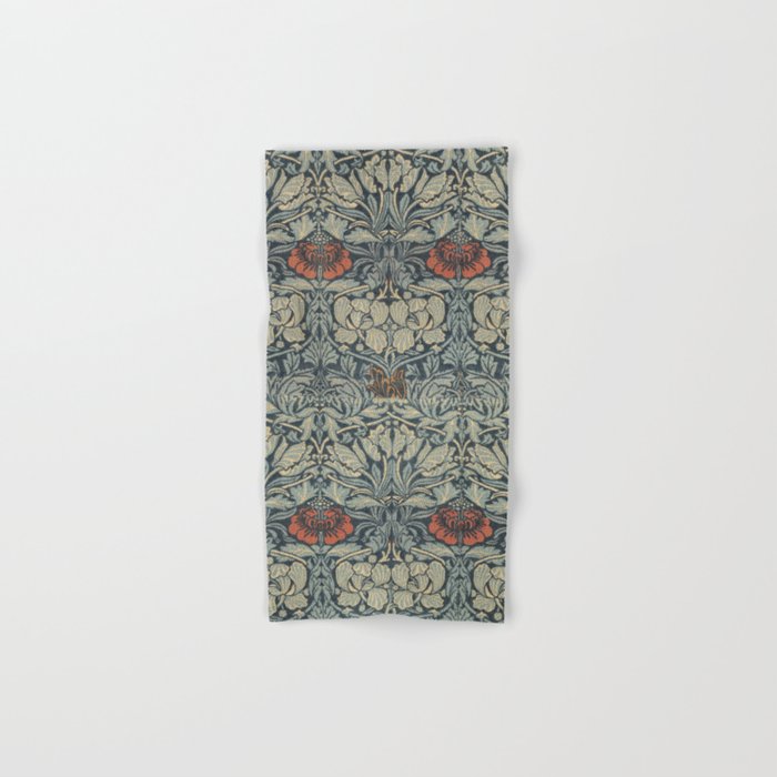 Vintage William Morris Tulip and Rose Bath Towel Gallery Image 1