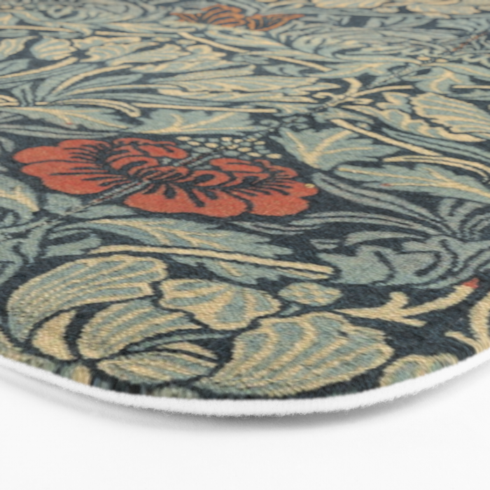 Vintage William Morris Tulip and Rose Bath Mat Gallery Image 3