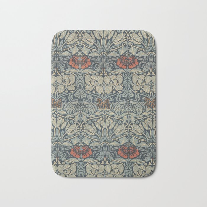 Vintage William Morris Tulip and Rose Bath Mat Gallery Image 1