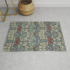 Vintage William Morris Tulip and Rose Rug Gallery Image 1