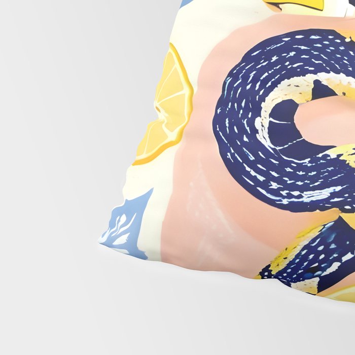 Snakes & Lemons, Whimsical Eclectic Wildlife Animals, Fruit Food Bohemian Summer, Quirky Venom Illustration Moroccan Tiles Pillow Sham Gallery Image 4