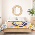 Snakes & Lemons, Whimsical Eclectic Wildlife Animals, Fruit Food Bohemian Summer, Quirky Venom Illustration Moroccan Tiles Duvet Cover Gallery Image 3