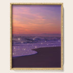 PURPLE WAVES | ocean | sea | collage | glow | gems | crystal | sunset | aesthetic | seaside | nature Serving Tray Gallery Image 1