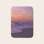 PURPLE WAVES | ocean | sea | collage | glow | gems | crystal | sunset | aesthetic | seaside | nature Bath Mat Gallery Image 1