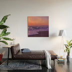 PURPLE WAVES | ocean | sea | collage | glow | gems | crystal | sunset | aesthetic | seaside | nature Wood Wall Art Gallery Image 2
