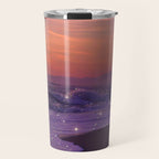 PURPLE WAVES | ocean | sea | collage | glow | gems | crystal | sunset | aesthetic | seaside | nature Travel Mug Gallery Image 1