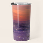 PURPLE WAVES | ocean | sea | collage | glow | gems | crystal | sunset | aesthetic | seaside | nature Travel Mug Gallery Image 3