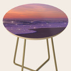 PURPLE WAVES | ocean | sea | collage | glow | gems | crystal | sunset | aesthetic | seaside | nature Side Table Gallery Image 2