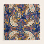 Leopard Cubs Starry Night Wood Wall Art Gallery Image 1