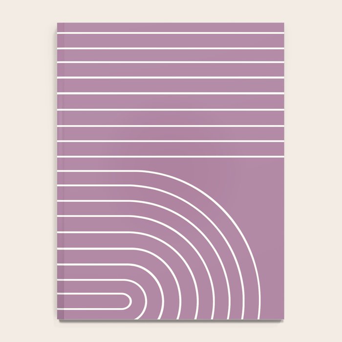 Minimal Line Curvature XXIV Lilac Purple Mid Century Modern Arch Abstract Notebook Gallery Image 4