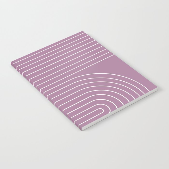 Minimal Line Curvature XXIV Lilac Purple Mid Century Modern Arch Abstract Notebook Gallery Image 2