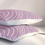 Minimal Line Curvature XXIV Lilac Purple Mid Century Modern Arch Abstract Pillow Sham Gallery Image 3