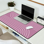 Minimal Line Curvature XXIV Lilac Purple Mid Century Modern Arch Abstract Desk Mat Gallery Image 2
