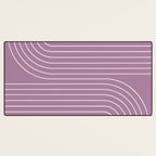 Minimal Line Curvature XXIV Lilac Purple Mid Century Modern Arch Abstract Desk Mat Gallery Image 3