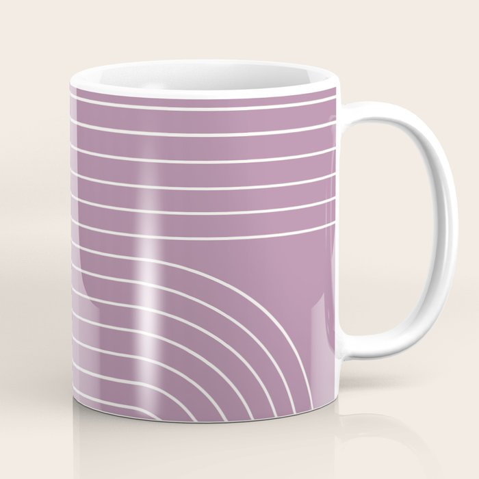 Minimal Line Curvature XXIV Lilac Purple Mid Century Modern Arch Abstract Coffee Mug Gallery Image 1