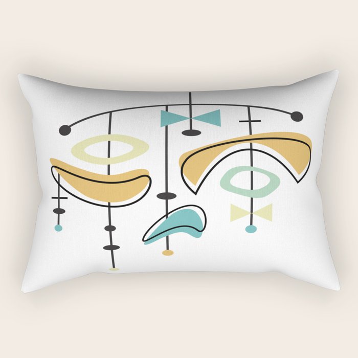 Mid Century Modern Abstract Atomic Age Rectangular Pillow Gallery Image 1